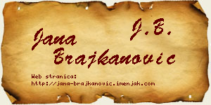 Jana Brajkanović vizit kartica